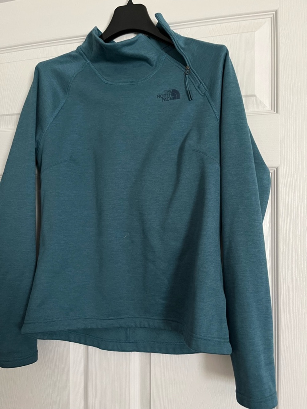 The North Face Teal Zip-Shoulder Pullover